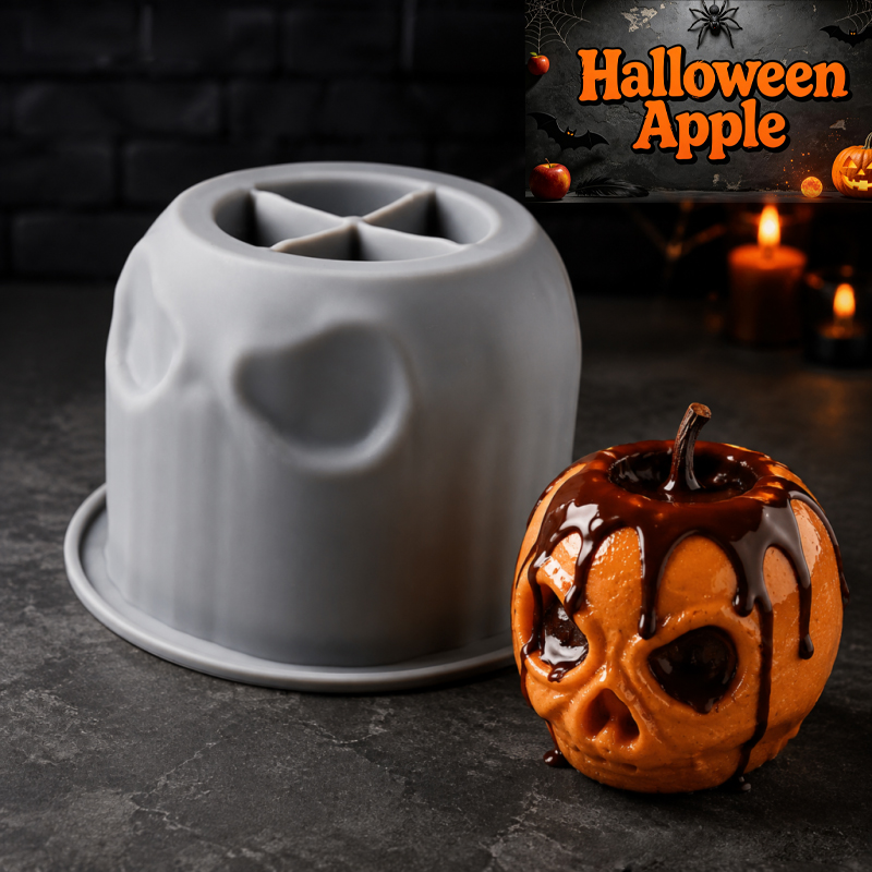 Candle Making Tutorial - Cetakan silikon apel tengkorak Halloween, desain