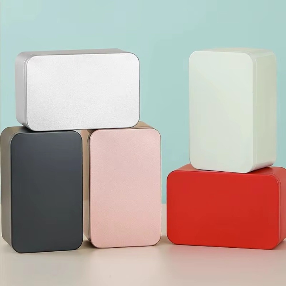 Tin Container Lid - Kotak Kaleng Warna Solid Baru Dengan