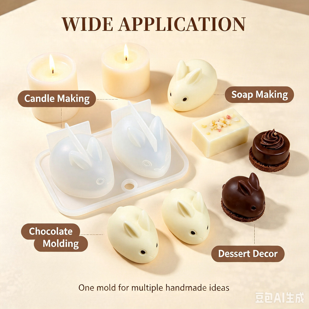 Cetakan Silikon Kelinci Mini 3 - Candle Making Tutorial ulasan dan harga