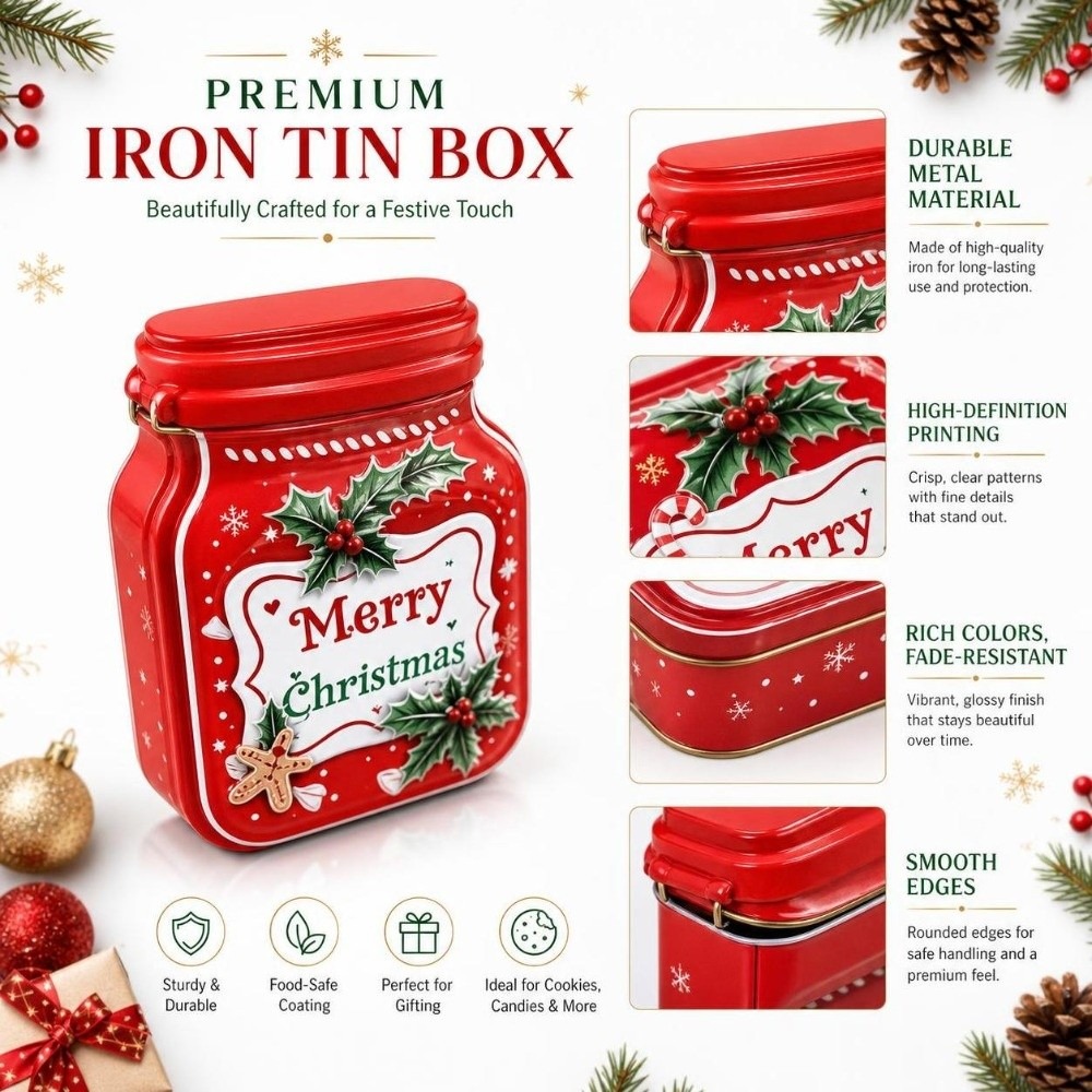 Kotak Kaleng Natal Logam Porta - Tin Container Lid ulasan dan harga